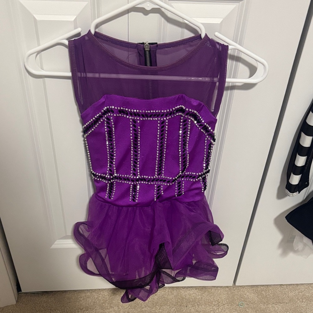 Purple Kids Costume with Beaded Accents - Size Medium (Child)